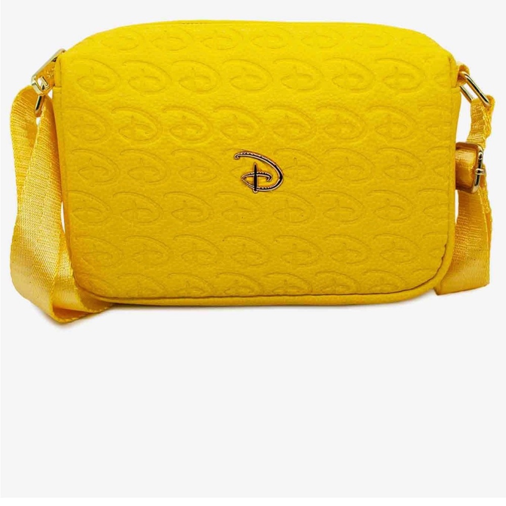Disney Signature D Debossed Yellow Vegan
Leather Crossbody Bag